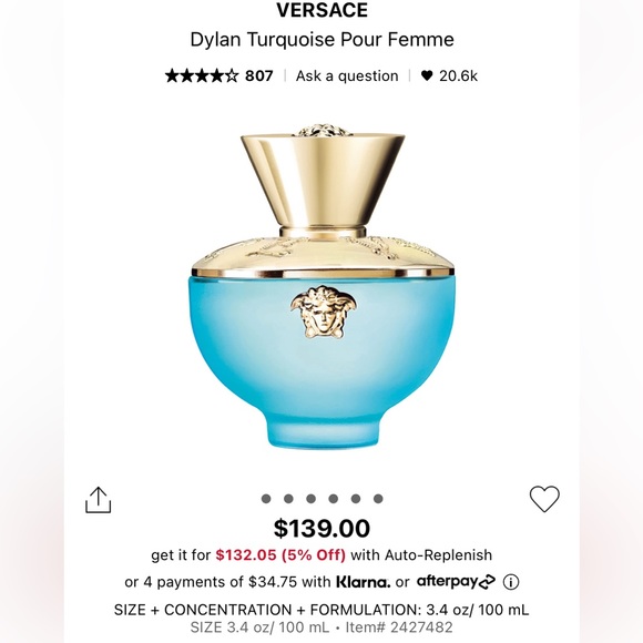 Versace Dylan Turquoise EDT Perfume - Picture 3 of 7